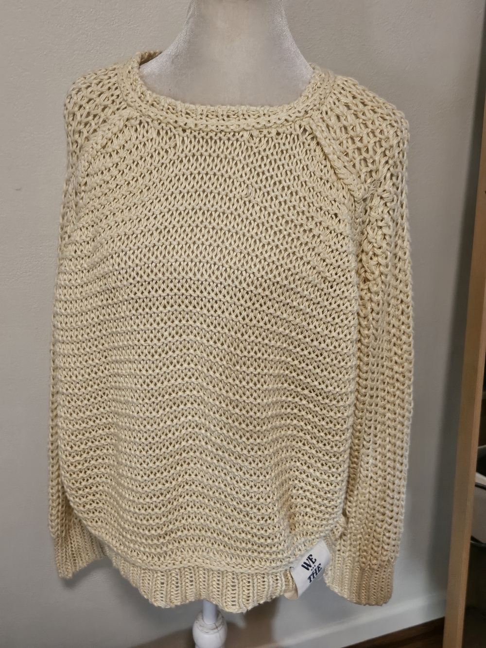 Free People Linen High Quality Medium Nwt Chunky Knit Sweater Medium - Picture 2 of 5